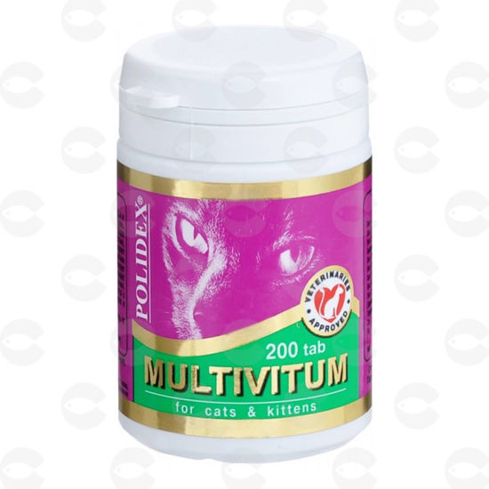 Picture of Polidex Multivitum կերային հավելում կատուների համար, 200 հաբ