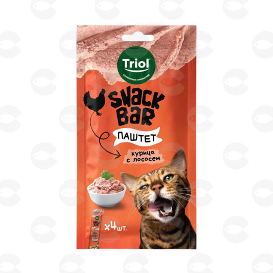 Picture of Տրիոլ SNACK BAR Խորտիկ, Հավի և Սալմոնով Պաշտետ Կատուների Համար, 10 գ 4 հատ