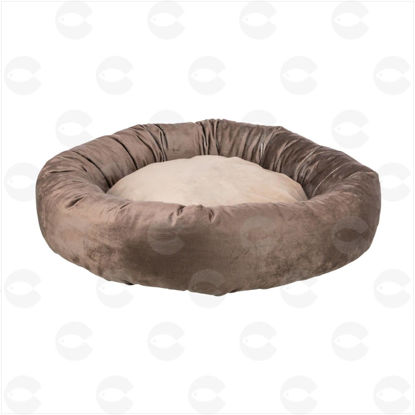 Picture of Bed Lionel, շրջանաձև թավշյա անկողին, բեժ / շագանակագույն, 60 սմ