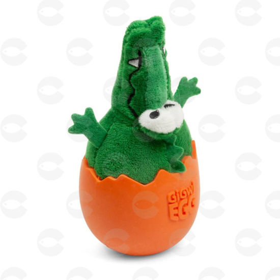Picture of Gigwi EGG շան խաղալիք «Կրոկոդիլ-մատանի» ձայնային սեղմիչով, 14 սմ