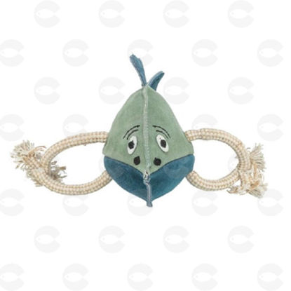 Picture of Բնական կաշվից խաղալիք շների համար, ձուկ պարանի վրա, 28սմ