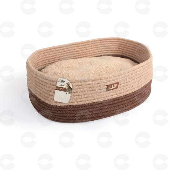 Picture of Lambswool օվալաձև կատվի մահճակալ, դարչնագույն AFP2130 (41×30×13 սմ)