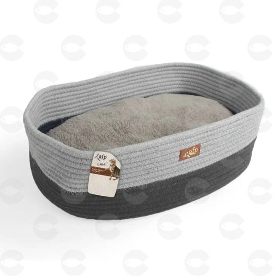 Picture of Lambswool օվալաձև կատվի մահճակալ, մոխրագույն AFP2129 (41×30×13 սմ)