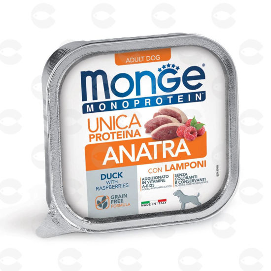 Picture of Պաշտետ շների համար Monge Grain Free Monoprotein, բադ և ազնվամորի 150գ